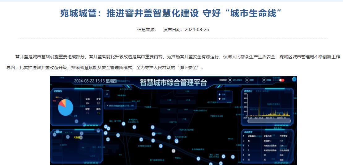 守好“城市生命線，宛城推進(jìn)窨井蓋智慧化建設(shè)